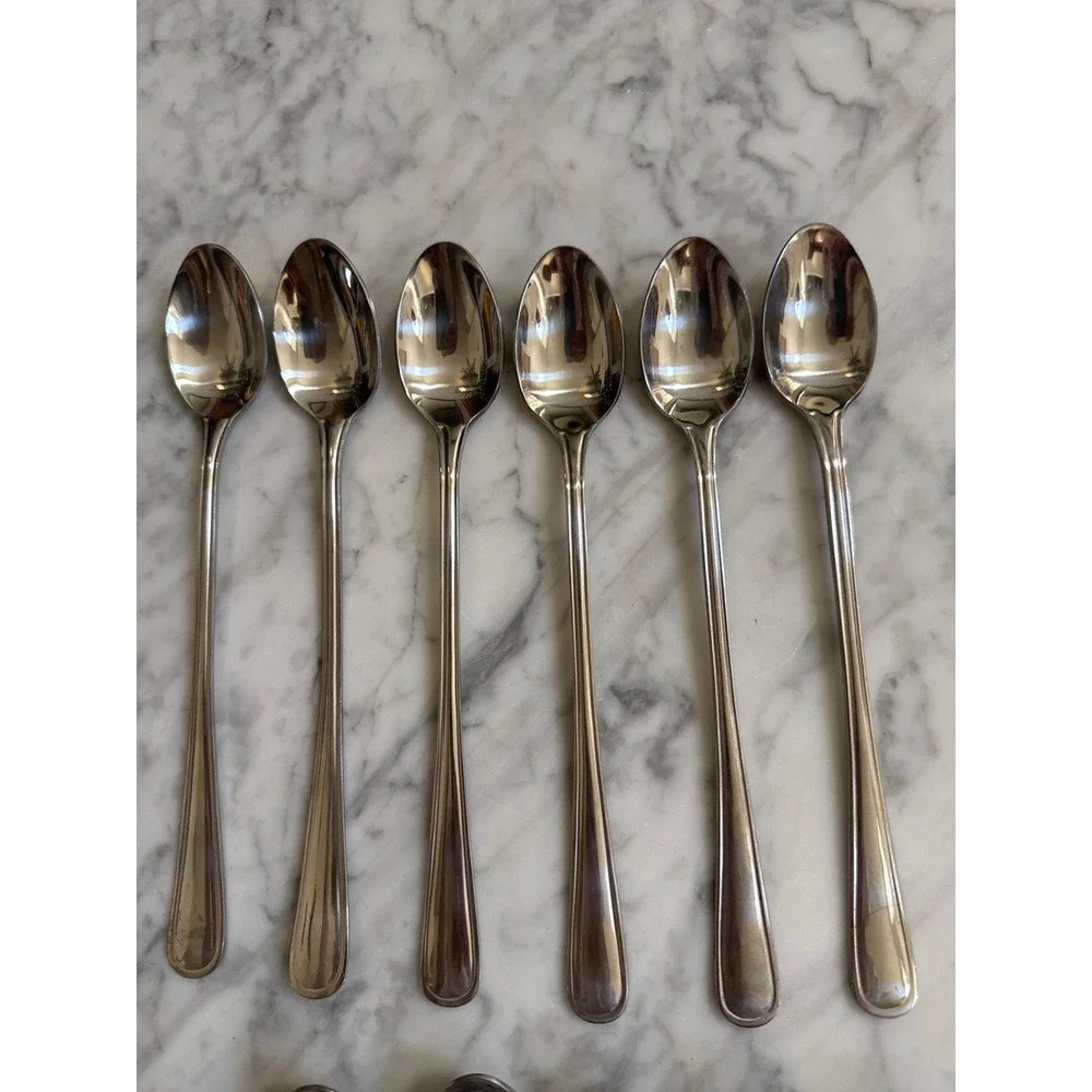 Gibson Stainless Pendant Set of 34 Pieces Teardrop Border Silverware Lot